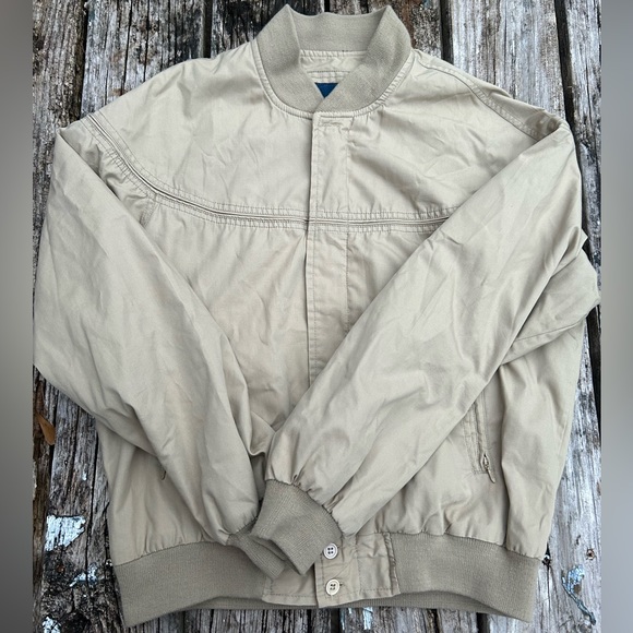 Vintage Par Four Men’s Full Zip Tan Khaki Golf Jacket Windbreaker. Size Medium - Picture 3 of 5